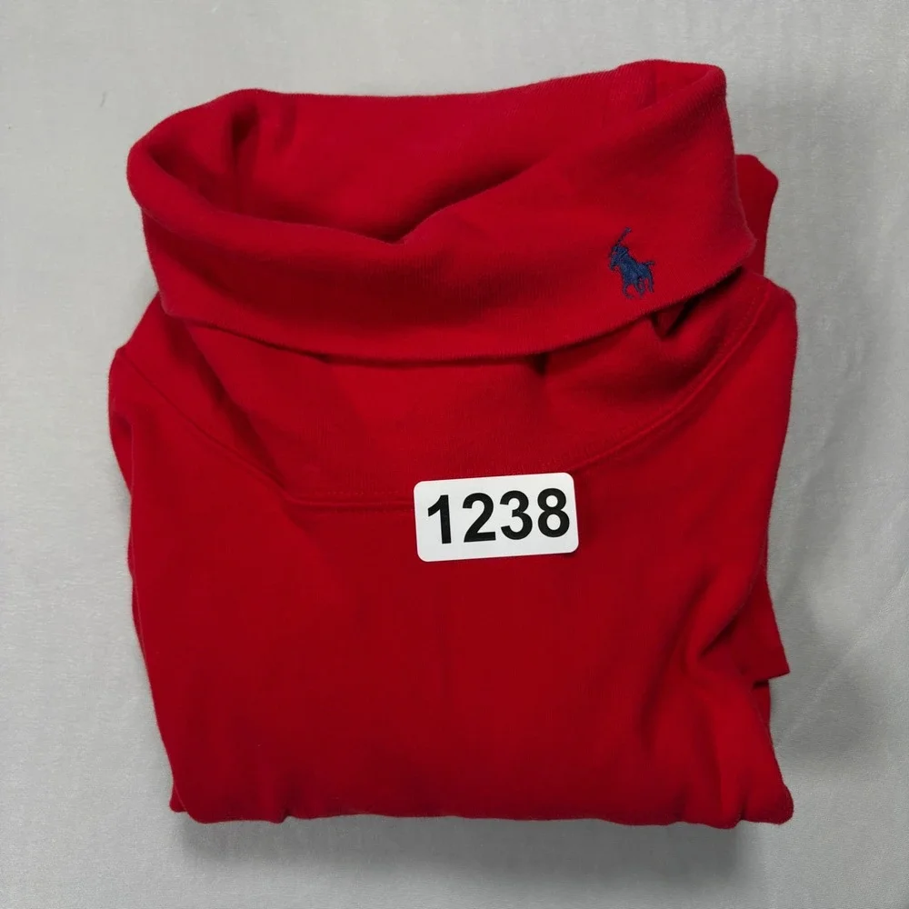 Vintage Polo Ralph Lauren Turtleneck Mens XXL Red Long Sleeve Cotton EUC